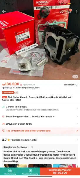 Blok seher motor Honda Supra fit