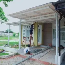 Pemasangan Kanopi baja ringan terpasang rapi murah bekasi