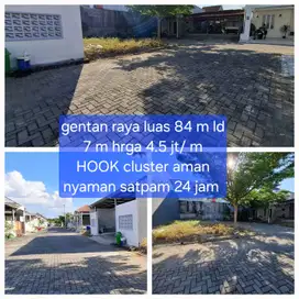 Di jual tanah kavling di perumahan cluster gentan baki