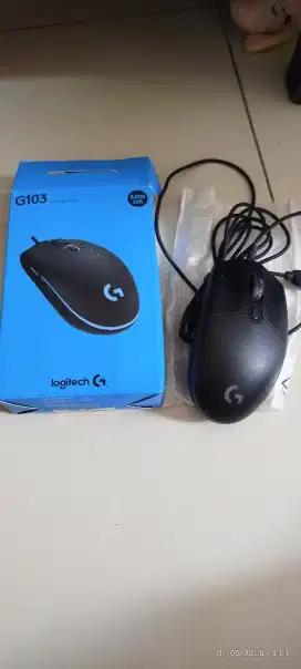 Mouse second Logitech Original G103 berfungsi normal