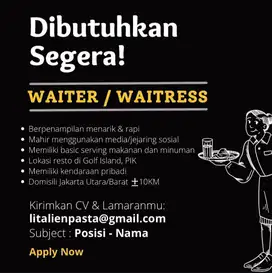 Lowongan Kerja Waitress Restoran
