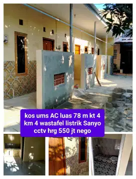 Di jual kos baru AC di UMS solo