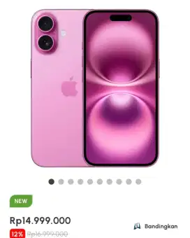 PROMO IPHONE 16 128GB BUNGA 0% DAN GRATIS 2X ANGSURAN