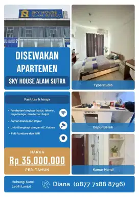 disewakan apartemen Sky house Alam sutra