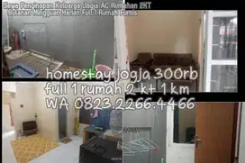 Sewa Penginapan Keluarga Jogja AC Rumahan 2KT  Bulanan Mingguan Harian