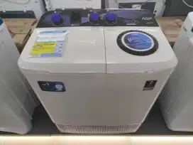 Promo mesin cuci 2 Tabung Aqua 8 KG Bisa Dicicil Tanpa DP Bunga 0%