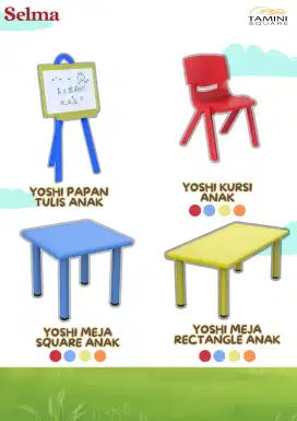 meja, kursi, papan tulis anak