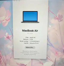 MacBook Air 13 2020 M1 Chip 256GB SSD 8GB 13 Inch