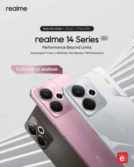 REALME 14 5G SERIES. DAPATKAN SEKARANG JUGA.