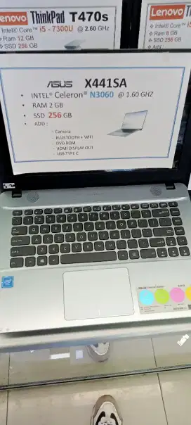 Laptop Asus X441SA N3060 Celeron ram 2gb SSD 256gb