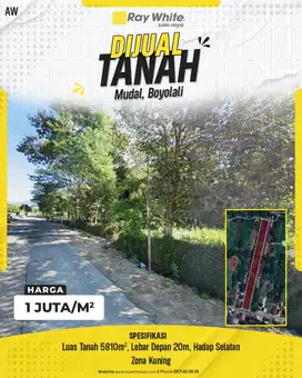 Tanah mudal Boyolali zona kuning untuk gudang