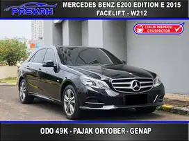 Odo=49k PAJAK=OKTOBER GENAP Mercedes Benz E200 Edition E 2015 E 200 15