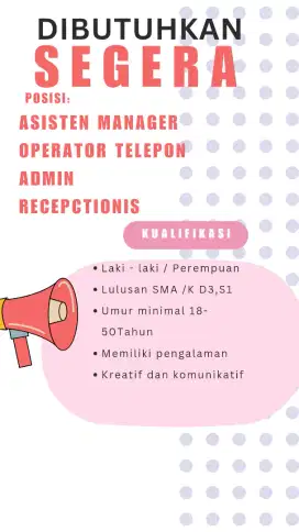 DIBUTUHKAN UNTUK BULAN MEI