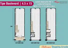 Dijual
Ruko baru 3 lantai di PIK 2 (type boulevard shibuya), tangerang