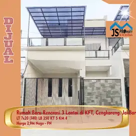 DIJUAL Rumah Baru Renovasi 3 Lantai di KFT, Cengkareng. JakBar - FN