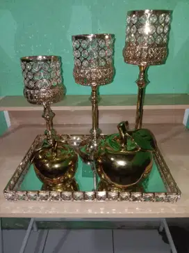 Panjang tempat lilin aesthetic dan pajangan 2 Buah apel