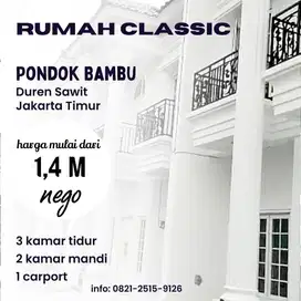 Dijual Rumah Mewah Desain Classic 2-lantai Lokasi Premium Pondok Bambu
