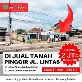 DI JUAL TANAH DI PINGGIR JALAN LINTAS COCOK UNTUK SEGALA MACAM USAHA