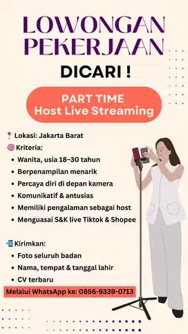 PART TIME  Host Live Streaming