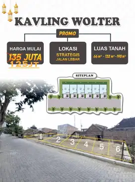 Tanah pedurungan jalan lebar belakang Aneka Jaya Wolter