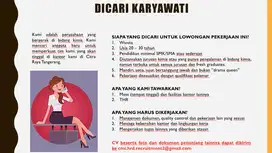 Dicari Karyawan dan karyawati