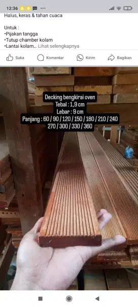 Kayu bengkirai & ulin oven / lantai kayu / tutup chamber kayu