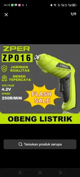Obeng listrik portable full set box