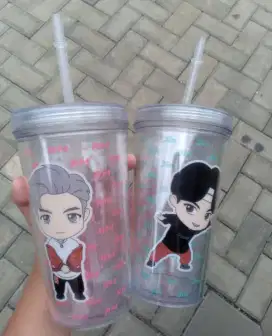 TinyTAN Cool Name 2pcs Tumbler BTS Original 500ml ( RM & JIN )