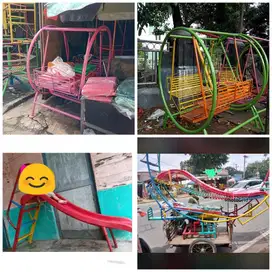Perosotan, ayunan, mangkok putar, bola dunia, kuda kudaan