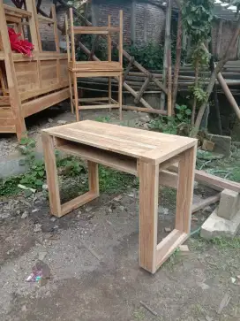 meja komputer kayu jati