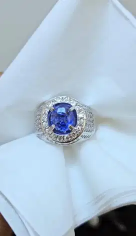 Natural Blue Sapphire Srilanka 2.25 CT Top Luster Cristal Memo GRI