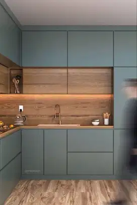 Custom Interior Kitchen Set, Backdrop TV, Lemari, Wardrobe