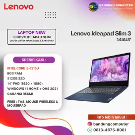 Laptop Lenovo Ideapad Slim 3 14IAU7 Intel Core i3 - Garansi Resmi