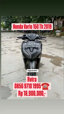 Honda vario 150 th 2019 plat bekasi