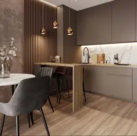Custom Interior Kitchen Set, Backdrop TV, Lemari, Wardrobe