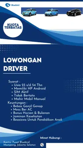 Lowongan Taksi Online Nomor 1 di Indonesia