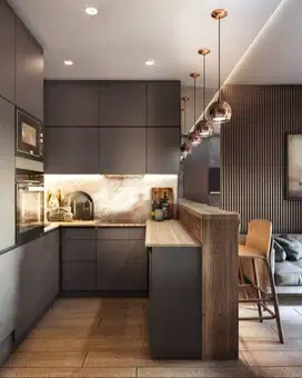 Custom Interior Kitchen Set, Backdrop TV, Lemari, Wardrobe