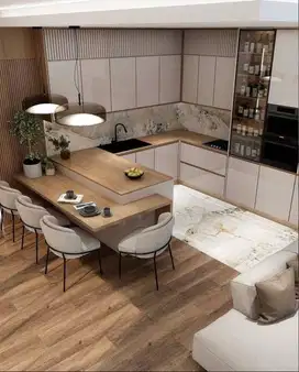 Custom Interior Kitchen Set, Backdrop TV, Lemari, Wardrobe