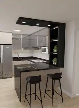 Custom Interior Kitchen Set, Backdrop TV, Lemari, Wardrobe