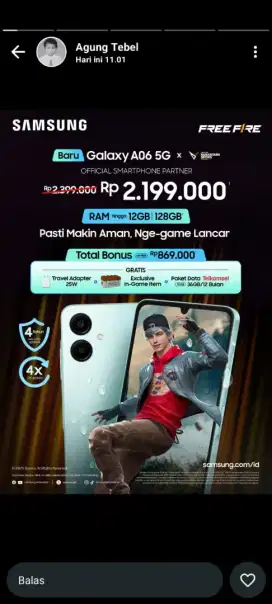 Samsung a06 5g chasbac 200k