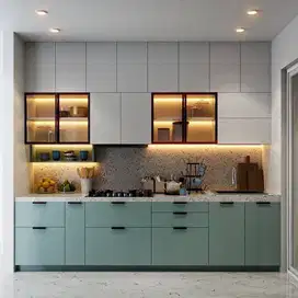Custom Interior Kitchen Set, Backdrop TV, Lemari, Wardrobe