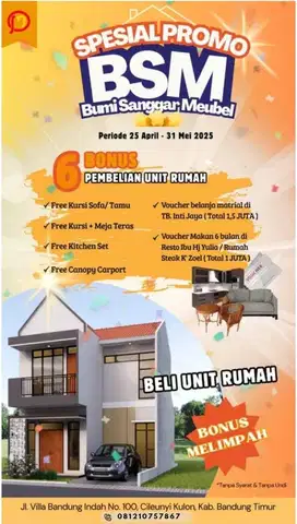 Rumah Murah Bisa KPR Tanpa DP Berhadiah Melimpah