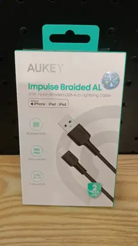 Aukey CB-BAL7 Kabel Charger 0.9m MFI USB A to Lightning Braided Nylon