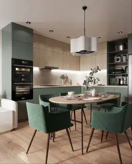 Custom Interior Kitchen Set, Backdrop TV, Lemari, Wardrobe