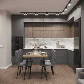 Custom Interior Kitchen Set, Backdrop TV, Lemari, Wardrobe