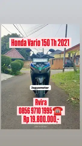 Honda vario 150 th 2021 plat jakbar