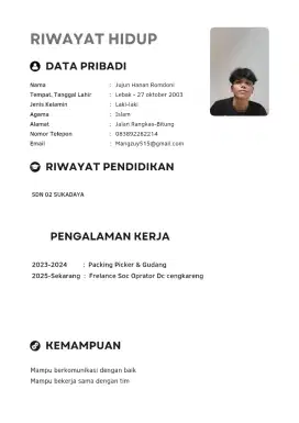 Nama jujun hanan romdoni umur 21+