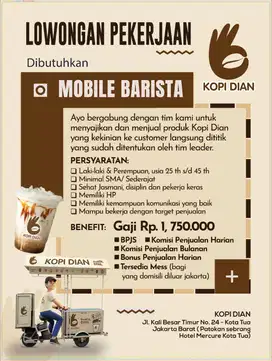 MOBILE BARISTA (HAWKER)