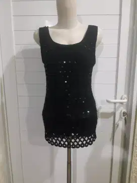 Tanktop pesta jaring sequin redondo preloved tjap karoeng