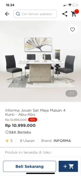 FOR SALE MEJA MAKAN TEMPERED GLAS + SET KURSI 4 INFORMA